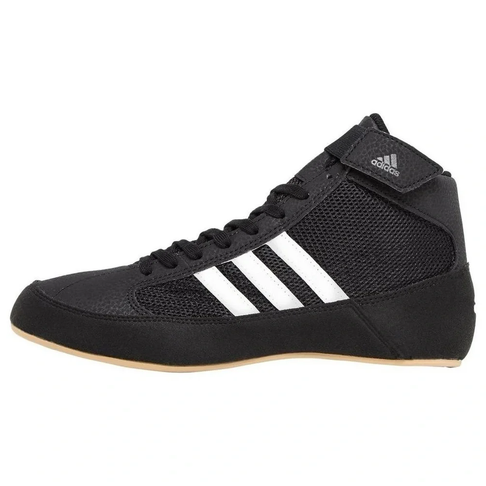 Adidas Black and White High-Top Athletic Shoes